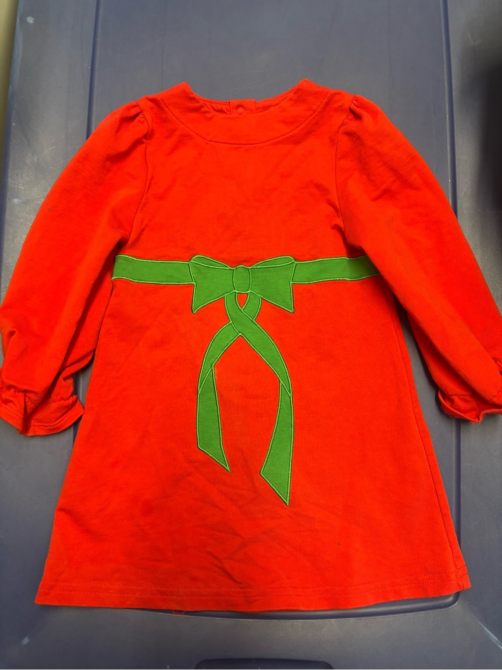 The Beaufort Bonnet Company Red Dress with Green Bow Motif